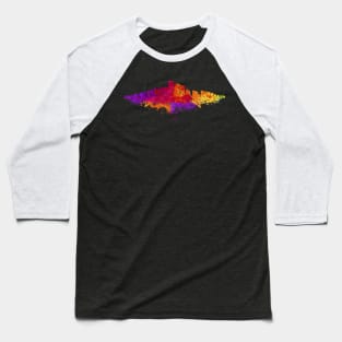 Phoenix City Skyline - Watercolor Red, orange, purple Baseball T-Shirt